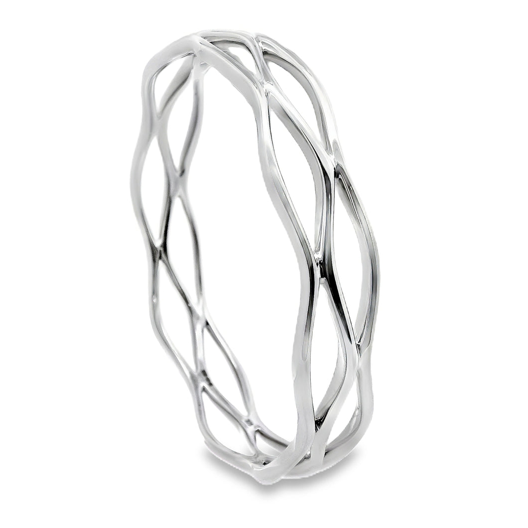 Silver Three Strand Weave Bangle