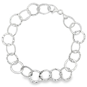 Silver Hammered Circles Bracelet