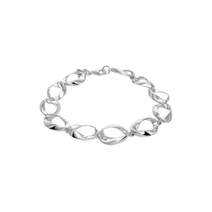 Silver Twisted Oval Link Bracelet