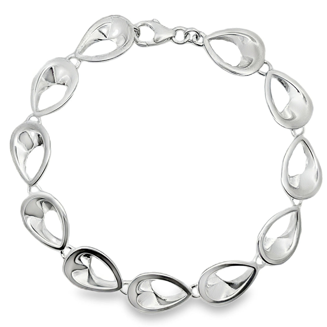 Chunky 3D Pear Shaped Link Bracelet