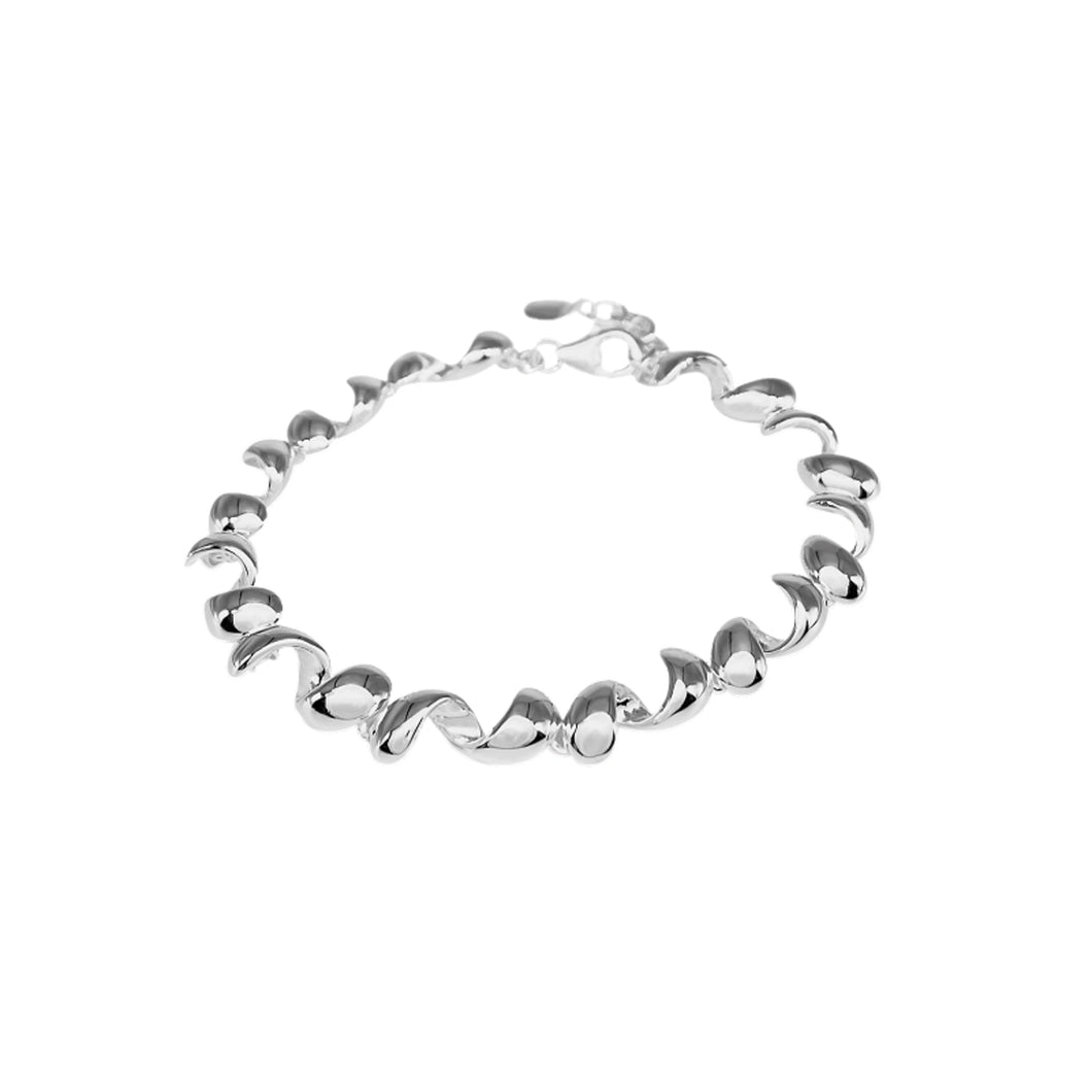 Silver Curly Shaped Link Bracelet