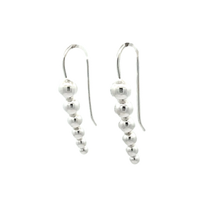 Silver Graduated Ball Drop Earrings