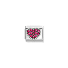 Load image into Gallery viewer, Composable Classic Link Heart In Silver And Red CZ
