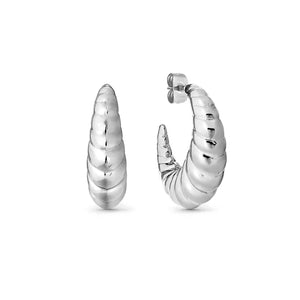 Ecclectica Earrings - Puffy Hoops Steel