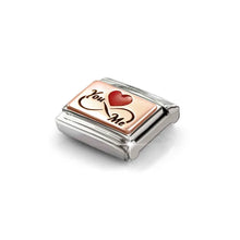 Load image into Gallery viewer, Composable Classic Link You Me Infinity Red Heart Bonded Rose Gold
