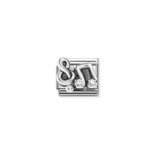 Load image into Gallery viewer, Composable Classic Link Treble Clef Music Notes Clear CZ In Silver
