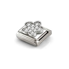 Load image into Gallery viewer, Composable Classic Link Flower In Silver And Clear CZ
