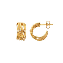 Load image into Gallery viewer, HD X Golden Edit String Earrings - Yellow Gold Plate

