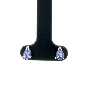 9ct White Gold Pear Shaped Tanzanite Stud Earrings