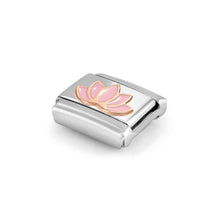 Load image into Gallery viewer, Composable Classic Link Bonded Rose Gold Lotus Flower
