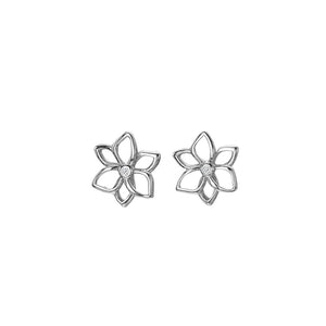 Diamond Amulet Flower Earrings
