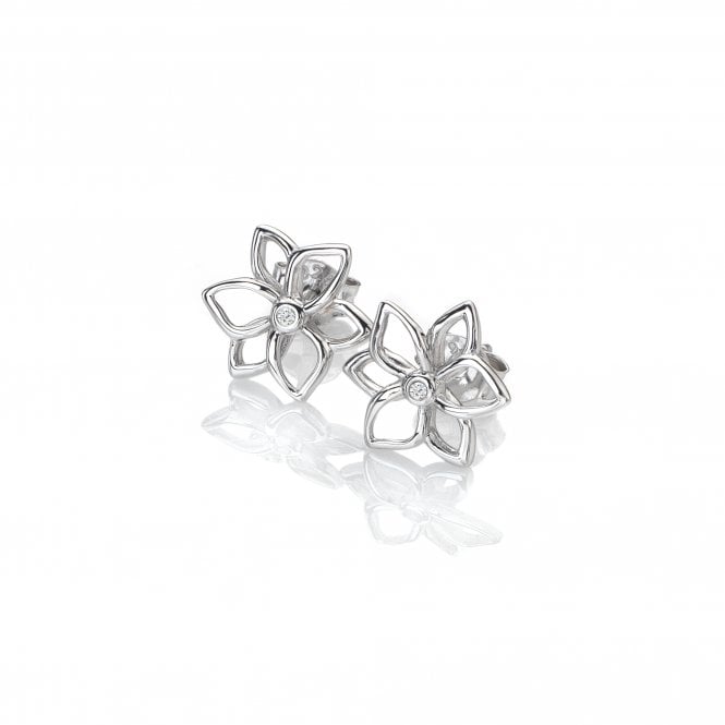 Diamond Amulet Flower Earrings