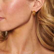 Load image into Gallery viewer, HD X Golden Edit String Earrings - Yellow Gold Plate
