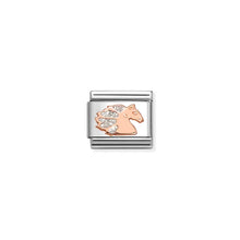 Load image into Gallery viewer, Composable Classic Link Bonded Rose Gold Unicorn With Silver Glitter
