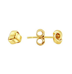 Yellow Gold Knot Stud Earrings