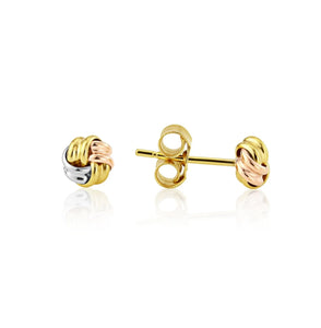 Three Colour Knot Stud Earrings