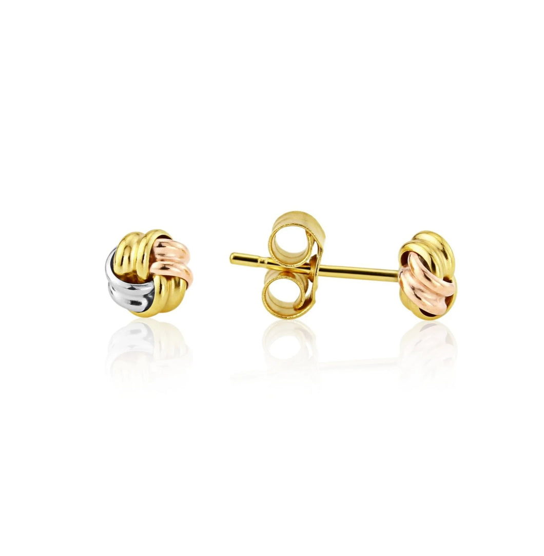 Three Colour Knot Stud Earrings