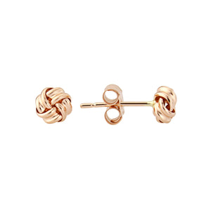 9ct Rose Gold Knot Stud Earrings