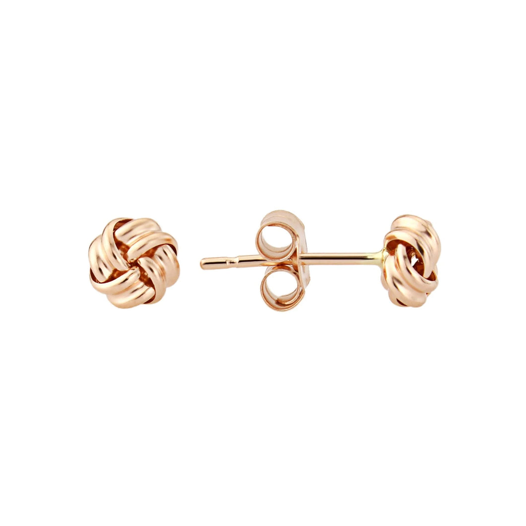 9ct Rose Gold Knot Stud Earrings