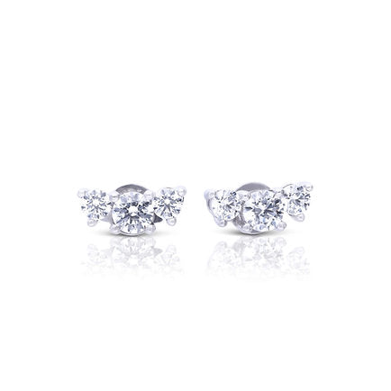 Trio Zirconia Stud Earrings