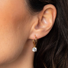Load image into Gallery viewer, Gold Plated Double Claw Solitaire French Hook Earrings
