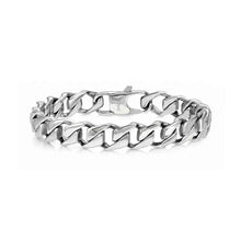 Load image into Gallery viewer, Bold Steel Bracelet Flat Curb Medium
