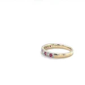 9ct Yellow Gold Ruby And Diamond Ring