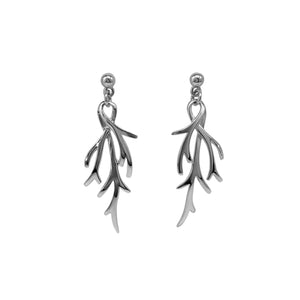 Silver Entwined Branches Drop Earrings