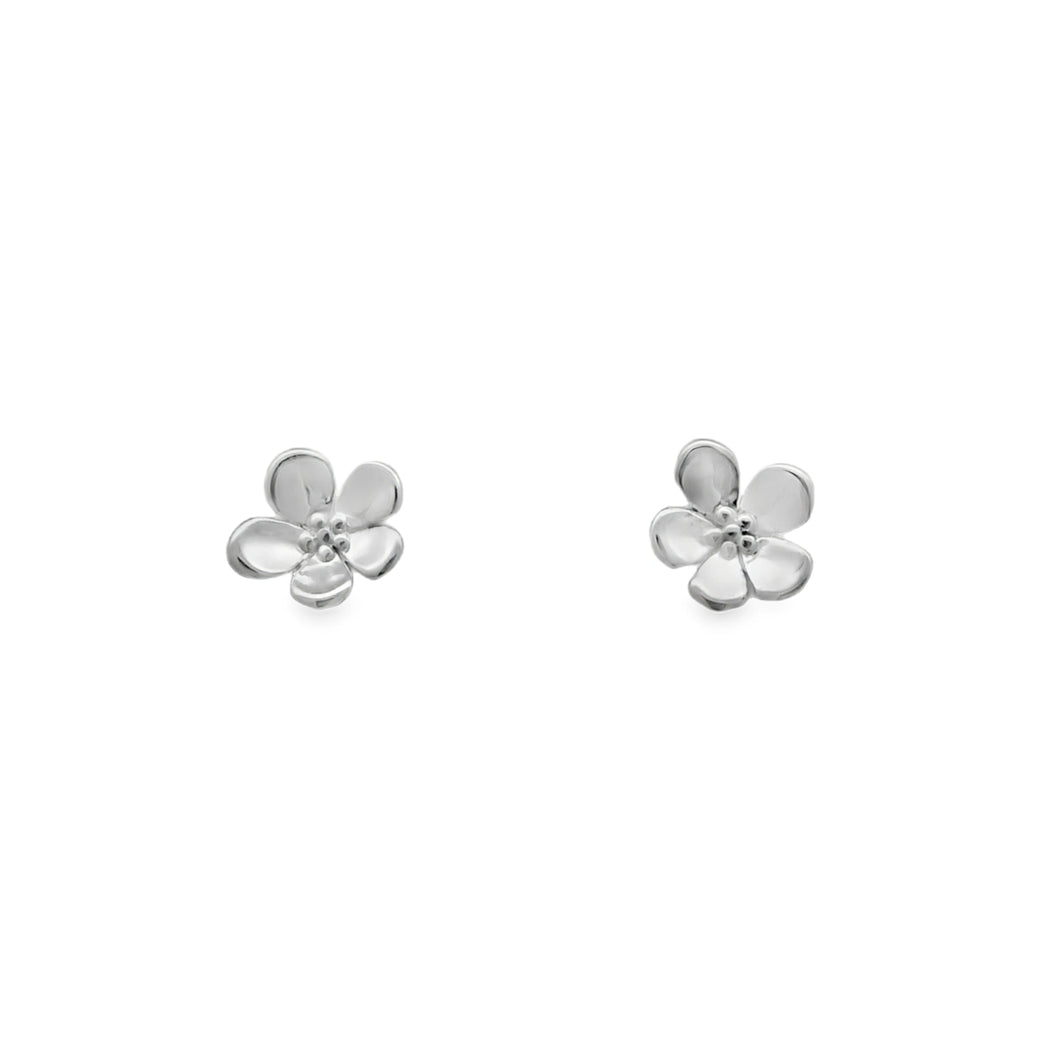 Silver Flower Stud Earrings