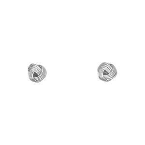 Sterling Silver Wool Mark Knot Earrings