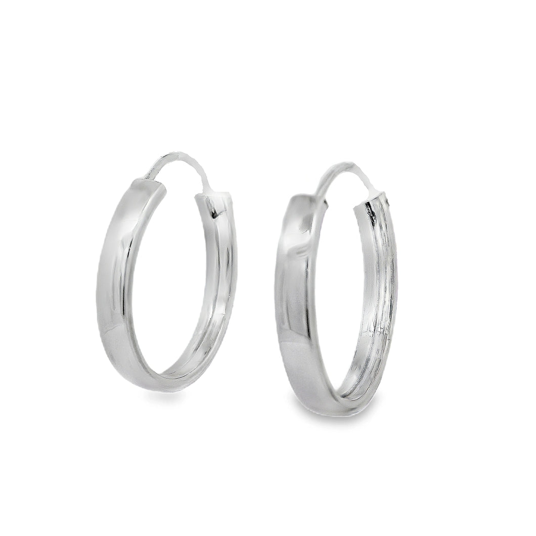 Silver Sqaure Profile Hoop Earrings