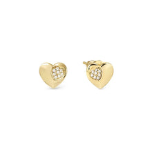 Load image into Gallery viewer, Petit Sparkle Earrings - Heart 18K Yellow Gold Plated
