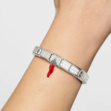 Load image into Gallery viewer, Composable Classic Link Red Horn In Silver And Enamel
