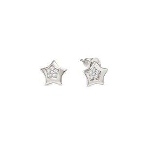 Petit Sparkle Earrings - Star Silver