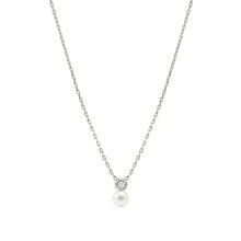 Load image into Gallery viewer, Pearls Loop Necklace - Round Silver
