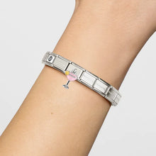 Load image into Gallery viewer, Composable Classic Link Cocktail Glass Silver And Enamel With Stone
