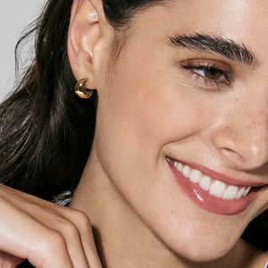 Ecclectica Earrings - Small Moon Hoop Yellow PVD