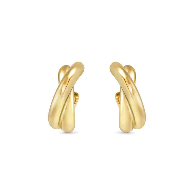 Ecclectica Earrings - Crisscross Hoops Yellow PVD
