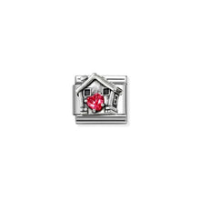 Load image into Gallery viewer, Composable Classic Link Red Heart House In Silver And Stones

