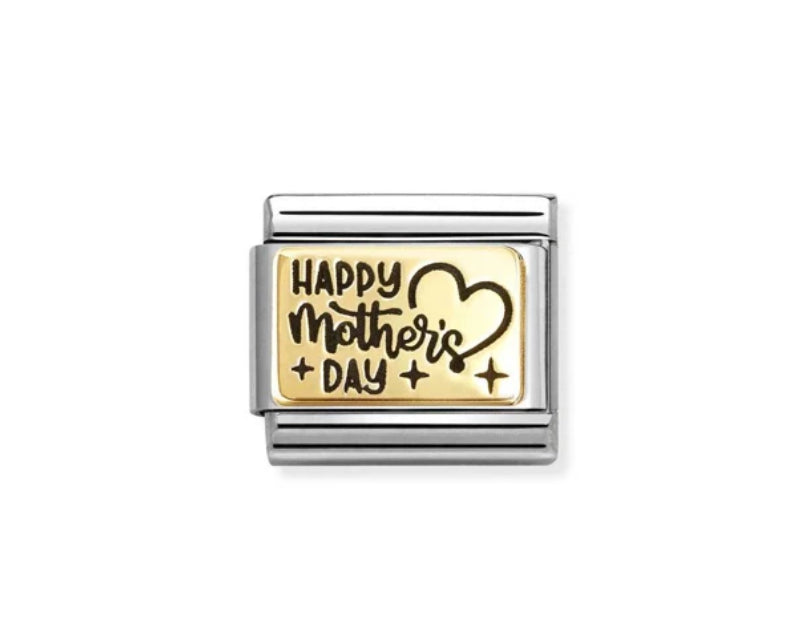 Composable Classic Link Happy Mothers Day In Bonded Yellow Gold