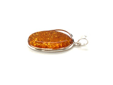 Load image into Gallery viewer, Sterling Silver Oval Shaped Amber Pendant

