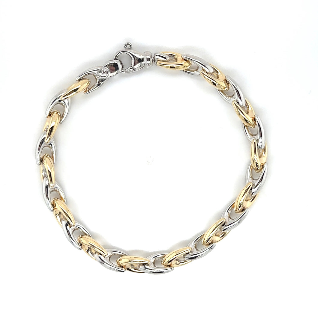 Sterling Silver And Yellow Gold Plated Wishbone Bracelet