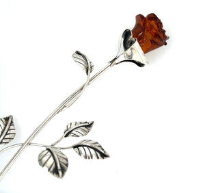Silver And Amber Single Stem Rose
