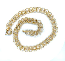 Load image into Gallery viewer, Yellow Gold Plated Sterling Silver Chevron And Circle Link Necklet
