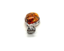 Load image into Gallery viewer, Sterling Silver Pear Shaped Amber Pendant
