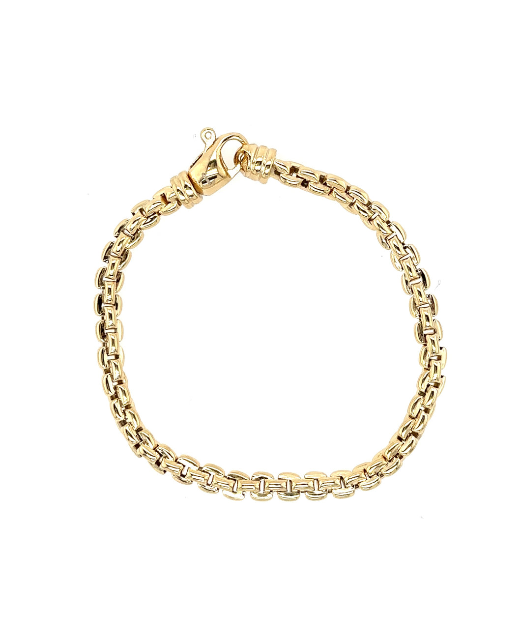 Yellow Gold Plated Sterling Silver Box Link Bracelet