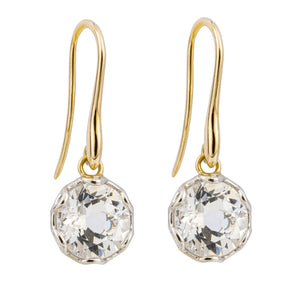 9ct Yellow And White Gold White Topaz Earrings