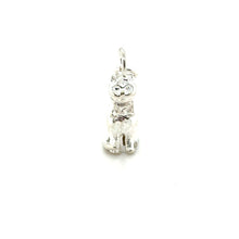 Load image into Gallery viewer, Silver Seated Cat With Bow Charm
