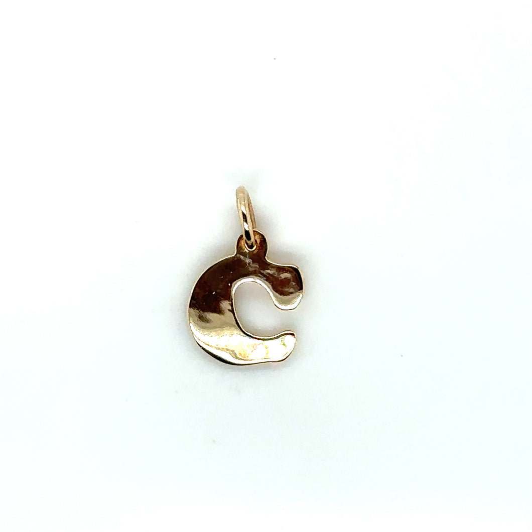 9ct Yellow Gold Initial C Charm