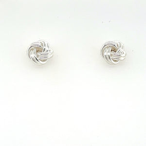 Sterling Silver Knot Earrings Polished 9mm